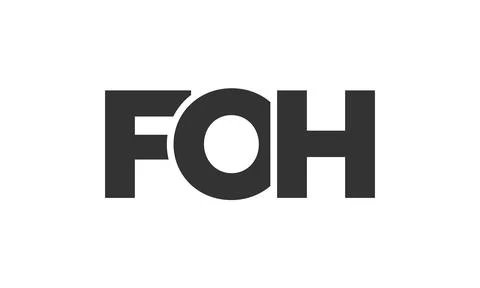 FOH logo design template with strong and modern bold text. Initial based ve.. Stock Illustration