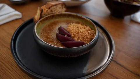 Foie gras brulee Stock Footage 116034321