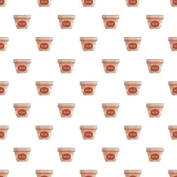 Foie gras pots seamless pattern repeating Stock Illustration
