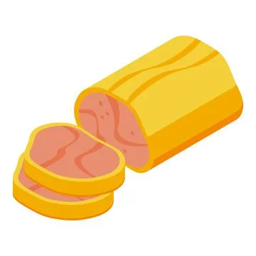 Foie gras roll icon isometric vector. Duck food Illustrazione stock