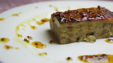 Foie gras with sweet sauce Stock Footage
