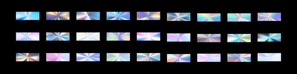 Foil gradient with silver, gold, and pink hues in holographic. Flat vector .. Stock Illustration