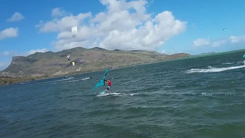 Foil, kite surf,  le morne Stock Footage 293201556