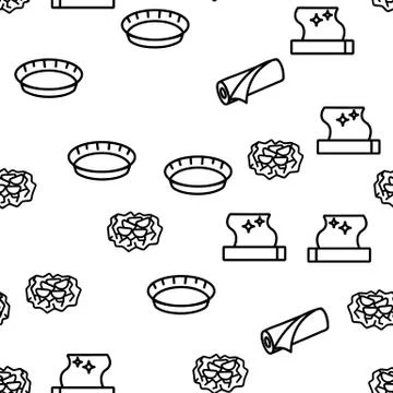 Foil List For Cooking Vector Seamless Pattern Stock Illustration