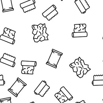 Foil List For Cooking Vector Seamless Pattern Stock Illustration