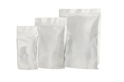 Foil package bag isolated on white Stock Photos