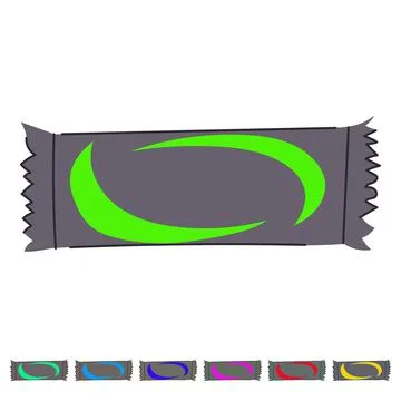 Foil snack pack vector cartoon graphic Ilustración de archivo