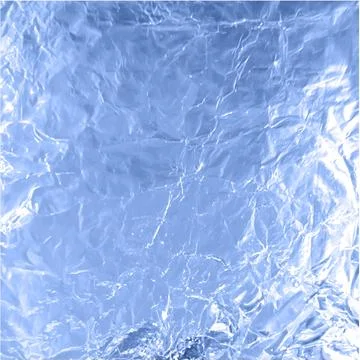 Foil wrinkled texture, vector realistic aluminum blue paper sheet, crumpled Stock Illustration