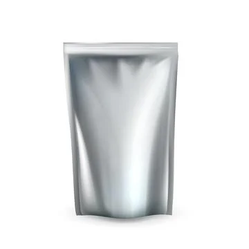 Foil zip bag pouch silver vector Stock Illustration