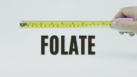 Folate text or word and tape measure on a white background Stock Footage 302066344