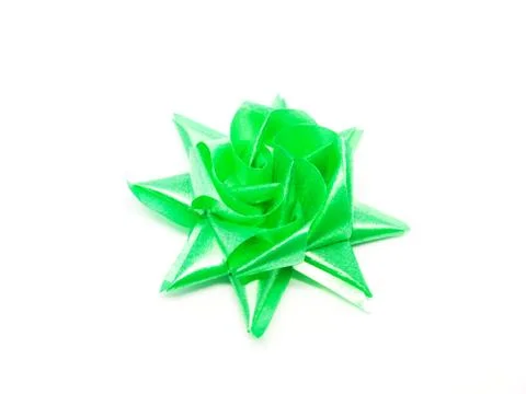Fold a flower bow. 스톡 사진