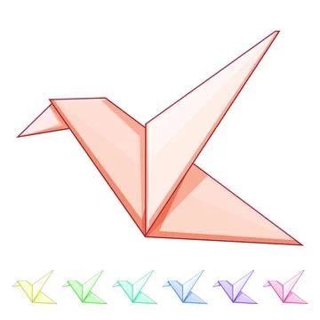 Fold origami animals cartoon vector graphic Stock Illustration