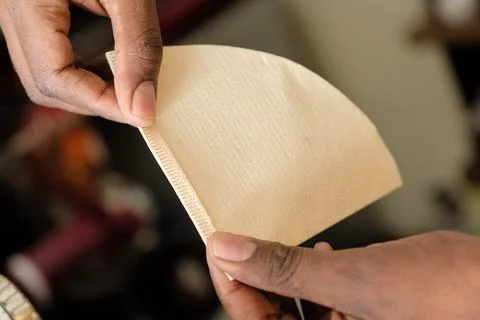 Fold the paper filter Stock Photos