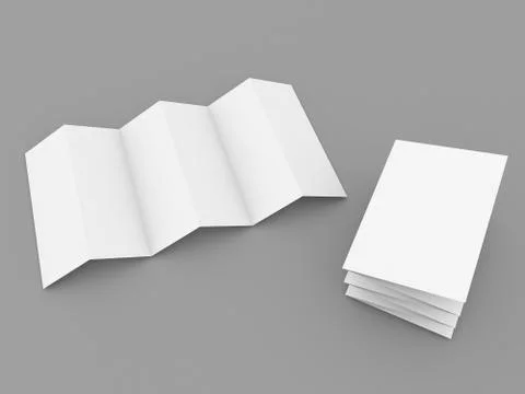 Foldable advertising flyer on a gray background.. Stock Illustration