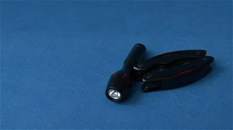 Foldable amp and a flashlight Stock Footage 60423304