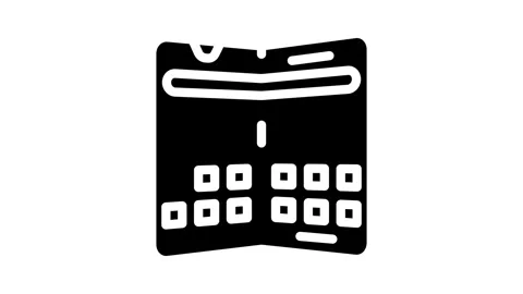 Foldable electronics future technology glyph icon animation Stock Footage 326744699