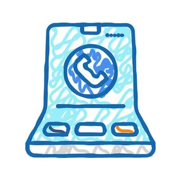 Foldable electronics future technology icon doodle illustration Stock Illustration