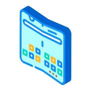 Foldable electronics future technology isometric icon vector illustration Illustrazione stock