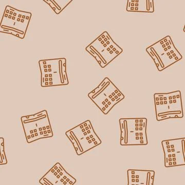 Foldable electronics future technology line vector seamless pattern Stock Illustration