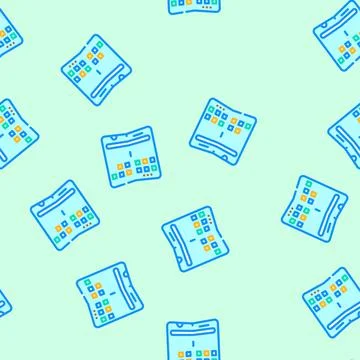 Foldable electronics future technology vector seamless pattern Stock Illustration