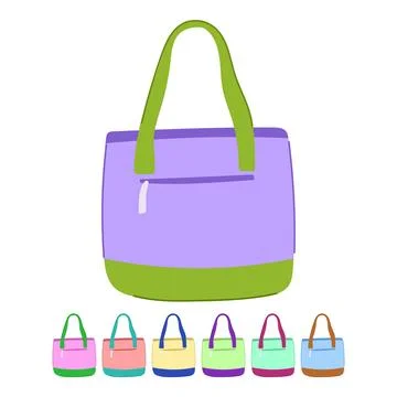 Foldable fabric grocery bag vector cartoon graphic Stock Illustration