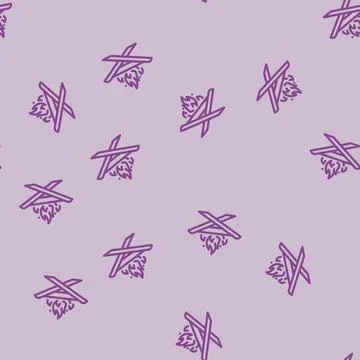 Foldable fire pit glamping line vector seamless pattern Stock Illustration