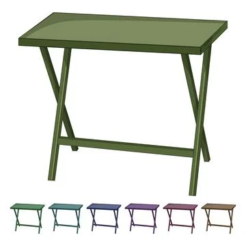 Foldable folding table cartoon vector graphic Stock Illustration