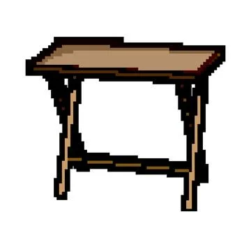 Foldable folding table game pixel art vector illustration Stock Illustration