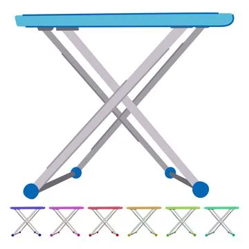 Foldable folding table vector cartoon graphic Stock Illustration