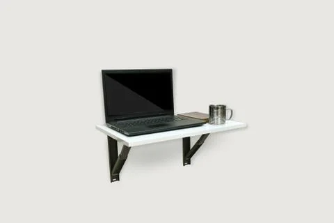 Foldable laptop table for work from home. study table . Stock Photos