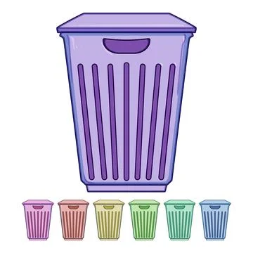 Foldable laundry basket plastic cartoon vector graphic Stock Illustration