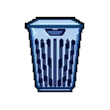 Foldable laundry basket plastic pixel art vector illustration Stockillustratie