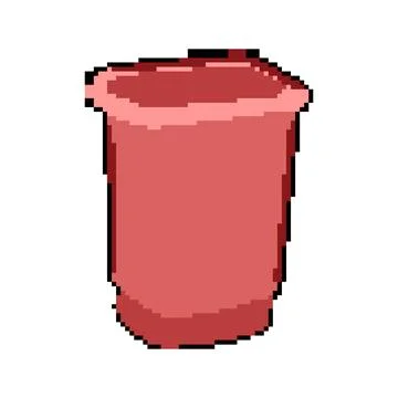 Foldable laundry basket plastic pixel art vector illustration Stockillustratie