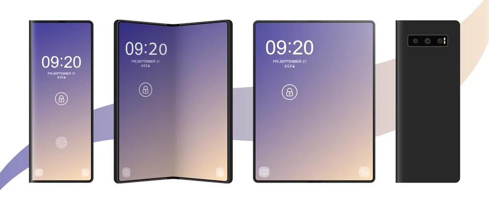Foldable Mobile Phone Stock Illustration