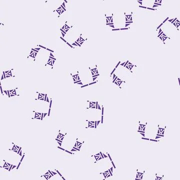 Foldable picnic table glamping glyph seamless pattern Stock Illustration