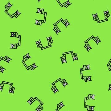 Foldable picnic table glamping vector seamless pattern Illustrazione stock