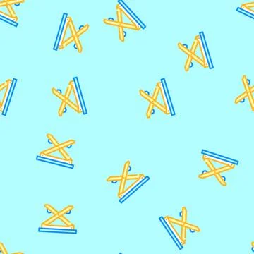 Foldable picnic table glamping vector seamless pattern Illustrazione stock