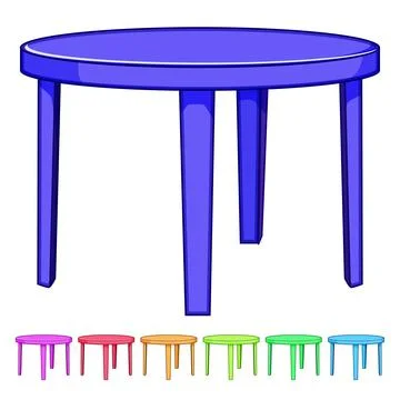 Foldable plastic table cartoon vector graphic Stock Illustration