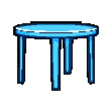 Foldable plastic table pixel art vector illustration Stockillustratie