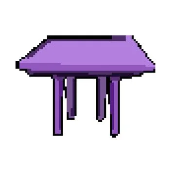 Foldable plastic table pixel art vector illustration Stock Illustration
