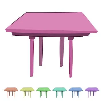 Foldable plastic table vector cartoon graphic Stock Illustration