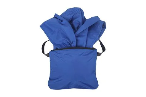 Foldable raincoat bag isolated on white background Stock Photos
