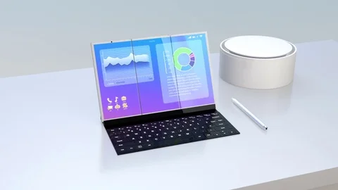 Foldable smart phone transform from tablet PC to mobile phone Video stock 75524551