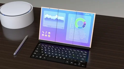 Foldable smart phone transform into a tablet PC Stock Footage 75524564