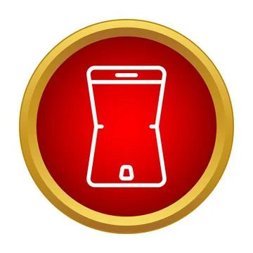 Foldable smartphone bending concept icon on red circle Stock Illustration