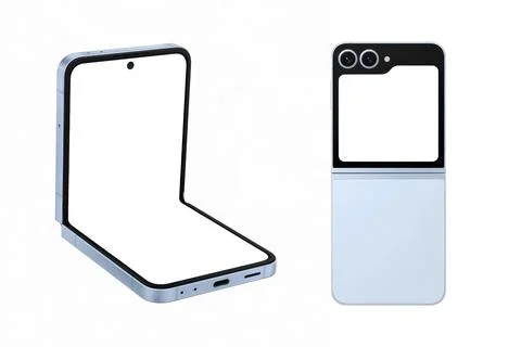 Foldable smartphone with foldable screen isolated on white background 스톡 사진