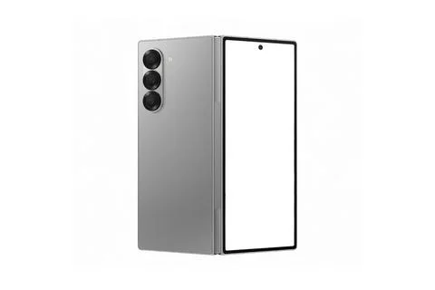 Foldable smartphone with foldable screen isolated on white background Stock Photos