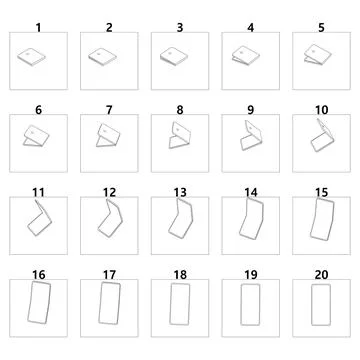 Foldable smartphone icon animation. Stock Illustration