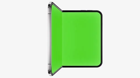Foldable Smartphone Opening Animation With Green Screen Mockup Stock Footage 345349683