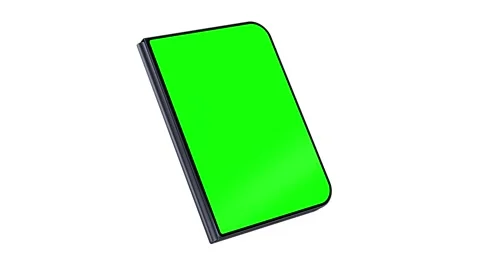 Foldable Smartphone Opening Animation With Green Screen Mockup Vídeo Stock 346399452